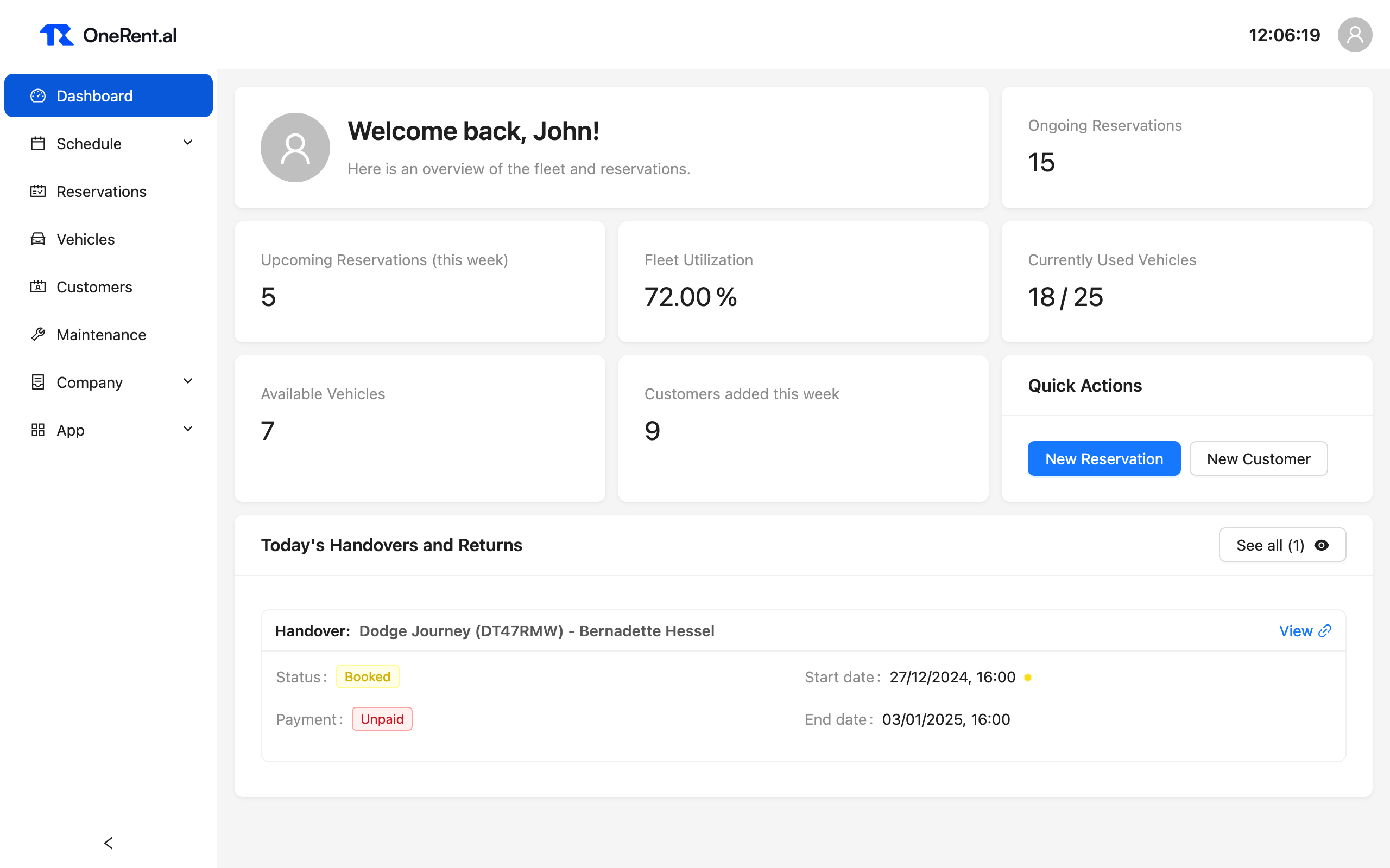 Screenshot of the hero section